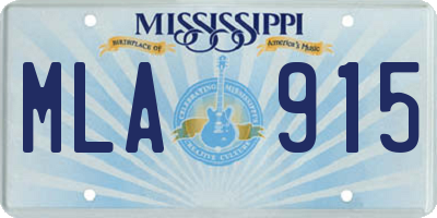MS license plate MLA915