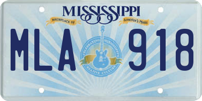 MS license plate MLA918