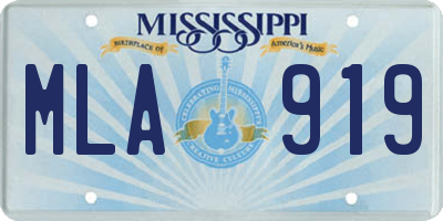 MS license plate MLA919