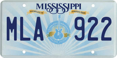 MS license plate MLA922