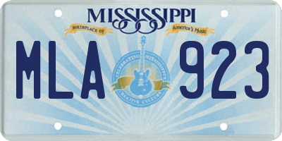 MS license plate MLA923