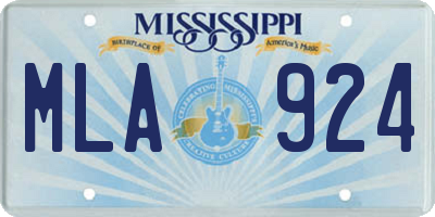 MS license plate MLA924