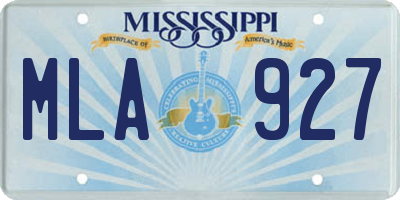 MS license plate MLA927