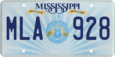 MS license plate MLA928