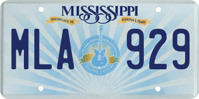 MS license plate MLA929