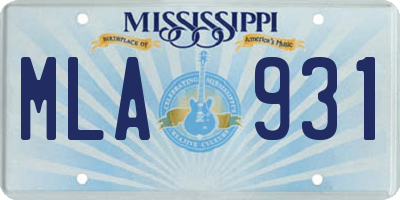 MS license plate MLA931