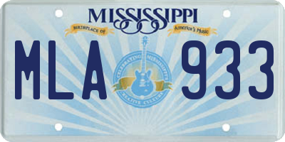 MS license plate MLA933