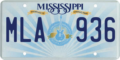 MS license plate MLA936