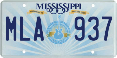 MS license plate MLA937