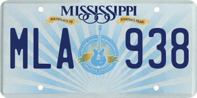 MS license plate MLA938