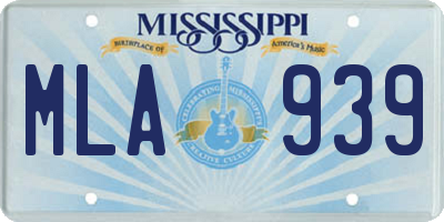 MS license plate MLA939
