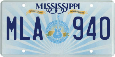 MS license plate MLA940