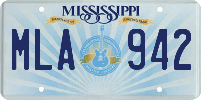 MS license plate MLA942