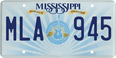 MS license plate MLA945