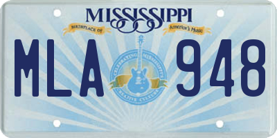 MS license plate MLA948