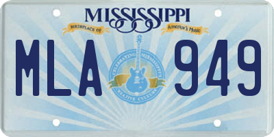MS license plate MLA949