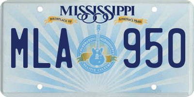 MS license plate MLA950