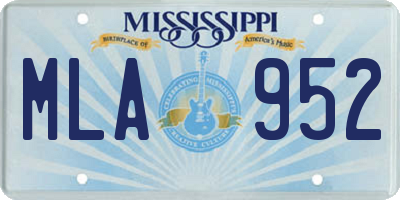 MS license plate MLA952