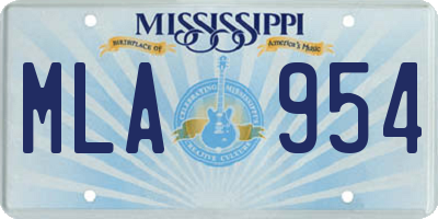 MS license plate MLA954