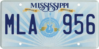 MS license plate MLA956