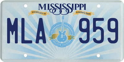 MS license plate MLA959