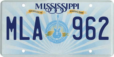 MS license plate MLA962