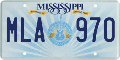 MS license plate MLA970