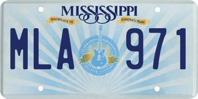 MS license plate MLA971