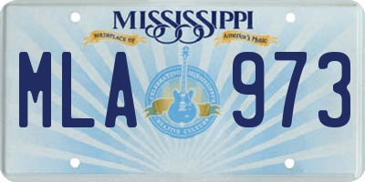 MS license plate MLA973