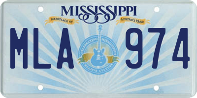 MS license plate MLA974