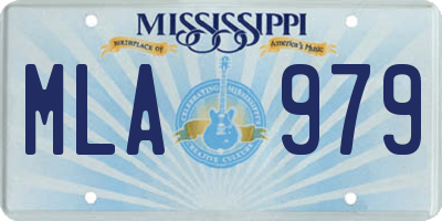 MS license plate MLA979
