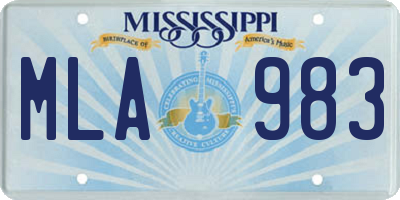 MS license plate MLA983