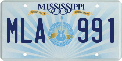 MS license plate MLA991