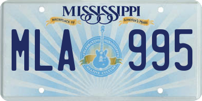 MS license plate MLA995