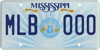 MS license plate MLB000