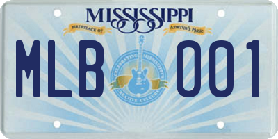 MS license plate MLB001