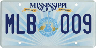MS license plate MLB009