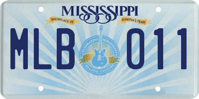 MS license plate MLB011
