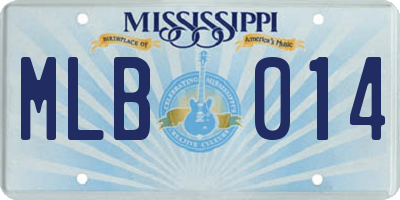 MS license plate MLB014