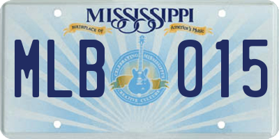 MS license plate MLB015