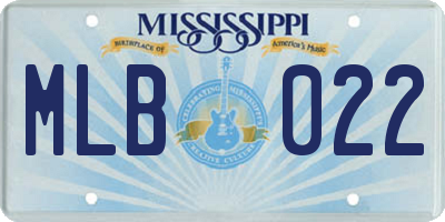 MS license plate MLB022