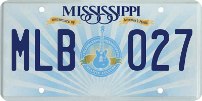 MS license plate MLB027