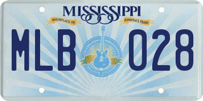 MS license plate MLB028