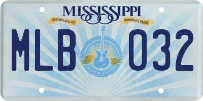 MS license plate MLB032