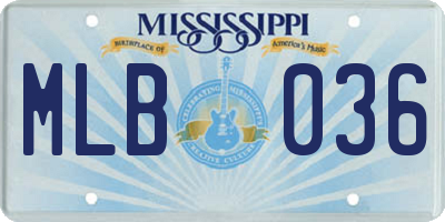 MS license plate MLB036
