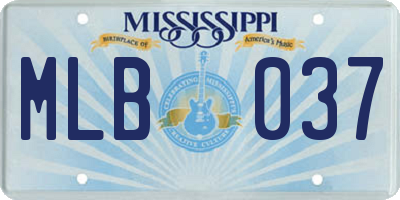 MS license plate MLB037