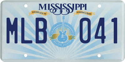 MS license plate MLB041