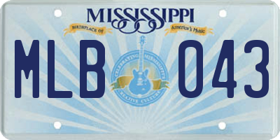 MS license plate MLB043