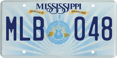 MS license plate MLB048