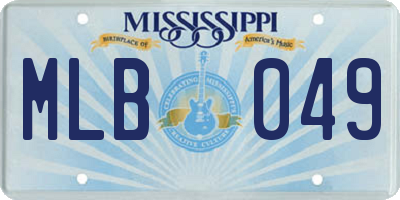 MS license plate MLB049